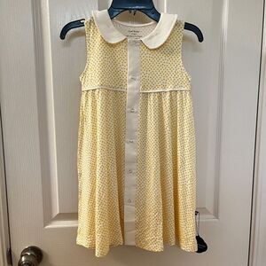 Sweet Bamboo Yellow Floral Collared Summer Swing Dress Girls Size 6 years NWT